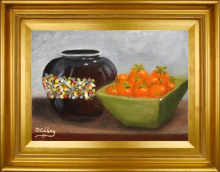 Kitchen Painting - Ginger Jar and Cherry Tomatoes 001a 5x7 oil on gessobord - Dave Casey - TheDailyPainter.jpg